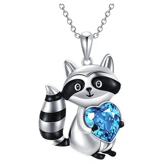 Foto 2 | Foto 2 | Cadenas De Mapache High Monaco Mxook-001 1 Pza Collar Mapache/corazón Plata/azul