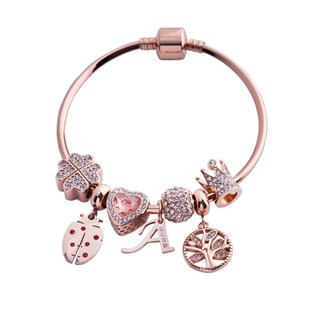 Foto 3 | Foto 3 | Charm para Pulsera Luckyly Lizzy Oro Rosa Letra R