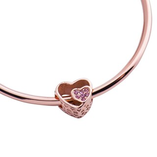 Foto 2 | Foto 2 | Charm Para Pulsera Dije De Corazón Doble Luckyly Modelo Talia Oro Rosa