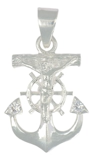 Foto 1 | Foto 1 | Dije De Cruz Con Forma De Ancla De Plata 925