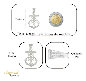 Foto 2 | Foto 2 | Dije De Cruz Con Forma De Ancla De Plata 925