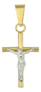 Foto 1 | Foto 1 | Dije de Cruz de Tubo y Cristo Rodinado de Oro de 10k
