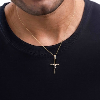 Foto 3 | Foto 3 | Dije de Cruz de Tubo y Cristo Rodinado de Oro de 10k