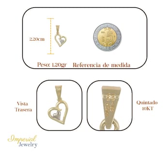 Foto 2 | Foto 2 | Dije En Figura De Corazones, En Oro 10k 1.40 Grm
