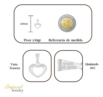 Foto 2 | Foto 2 | Dije  De Plata Ley 925 De Corazon  Liso