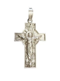 Foto 2 | Foto 2 | Dije de Plata Cruz Cristo Resucitado con Cadena Calibre 50