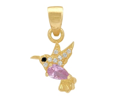 Foto 1 | Foto 1 | Dije Mini Colibrí Con Circonia Rosa Horoz Oro 10k Ci28