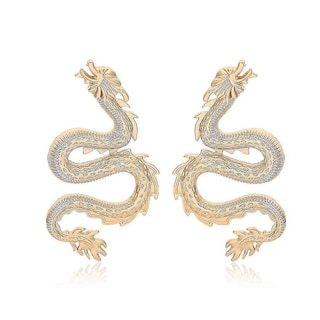 Foto 1 | Foto 1 | Pendientes Huoguo Diseño Geométrico Corazón De Dragón Circonita Y Serpiente - Venta Internacional.