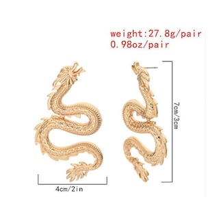 Foto 2 | Foto 2 | Pendientes Huoguo Diseño Geométrico Corazón De Dragón Circonita Y Serpiente - Venta Internacional.