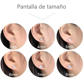 Foto 2 | Foto 2 | Aretes Zirconia Acero Inoxidable Hipoalergénico 6 Pares Dorado