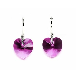 Foto 2 | Foto 2 | Aretes Joyería Zvezda Heart color Fucsia con Plata