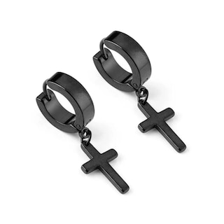 Foto 1 | Foto 1 | Aretes de Cruz para de Acero Inoxidable color Negro