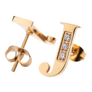 Foto 2 | Foto 2 | Aretes Baño de Oro 18k con Zirconia Cúbica Luckyly Tina Letra J para Mujer