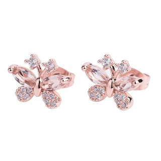 Foto 1 | Foto 1 | Aretes para Mujer de Mariposa Luckyly, Modelo Gina Oro Rosa