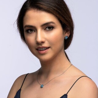 Foto 4 | Foto 4 | Aretes Mujer con Piedra Natural Luckyly, Modelo Aline Azul