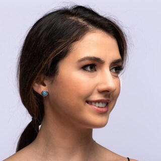 Foto 5 | Foto 5 | Aretes Mujer con Piedra Natural Luckyly, Modelo Aline Azul