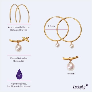 Foto 5 | Foto 5 | Aretes De Mujer Perlas Arracadas Perlas Luckyly, Modelo Adele
