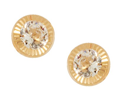 Foto 1 | Foto 1 | Broquel Circulo Diamantado 4mm Horoz 10k C1147