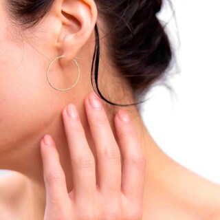 Foto 2 | Foto 2 | Arete Arracada De Oro De 14k Diamantada Estilo Torsal 25mm