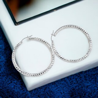 Foto 4 | Foto 4 | Arete De Plata 925 Para Mujer Con Diamantado Panal De 12mm