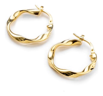 Foto 3 | Foto 3 | Arracada Diamantada Italiana Torsal De Oro De 14k De 20mm