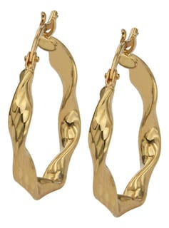 Foto 4 | Foto 4 | Arracada Diamantada Italiana Torsal De Oro De 14k De 20mm