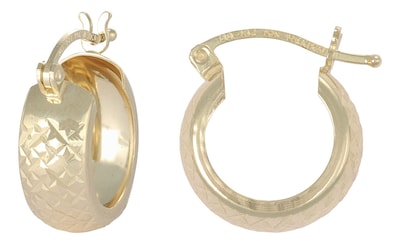 Foto 1 | Foto 1 | Arracada Diamantada Bangle de Oro 10k Estilo Panal 12 x 6mm