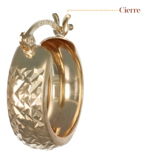 Foto 3 | Foto 3 | Arracada Diamantada Bangle de Oro 10k Estilo Panal 12 x 6mm