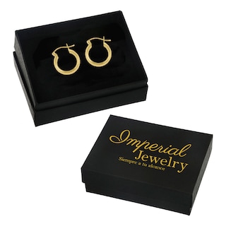 Foto 5 | Foto 5 | Arracada Diamantada Bangle de Oro 10k Estilo Panal 12 x 6mm