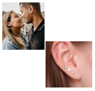 Foto 4 | Foto 4 | Piercing Arete Para Oreja Cartílago Mujer Acero Inoxidable 12 Pares Plata