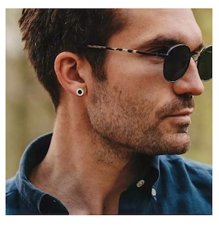 Foto 5 | Foto 5 | Aretes De Hombre Y Mujer Pendientes De Acero Inoxidable 12 Pares Negro