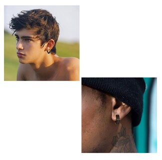 Foto 3 | Foto 3 | Aretes Con Piercing Pendientes Runas Hombre 6 Pares Negro