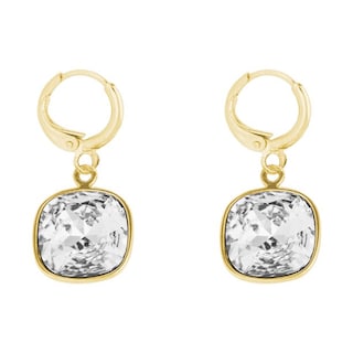 Foto 1 | Foto 1 | Aretes Cuadrados Baño de Oro Swarovski