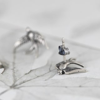 Foto 4 | Foto 4 | Aretes Chulada, Golondrinas De Plata .925 Con Chapa De Platino