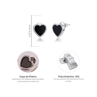Foto 5 | Foto 5 | Aretes Chulada, Corazones De Plata .925 Con Chapa De Platino