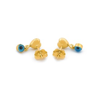 Foto 2 | Foto 2 | Aretes Corazón Y Ojito 1.2 Cm Oro Sólido 14k