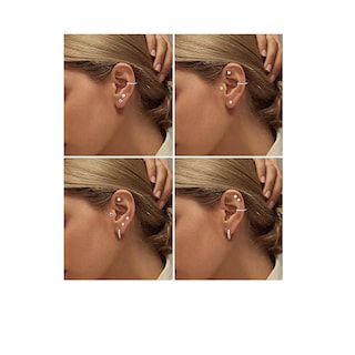 Foto 2 | Foto 2 | Piercing Arete Para Oreja Cartílago Mujer Acero Inoxidable 12 Pares, Belug Plata