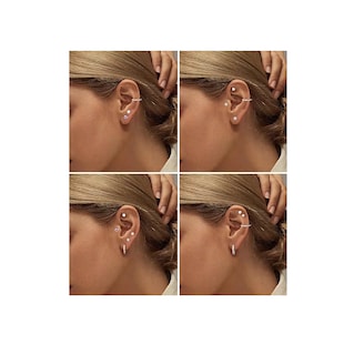 Foto 2 | Foto 2 | Piercing Arete Para Oreja Cartílago Mujer Acero Inoxidable 12 Pares Plata