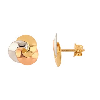 Foto 1 | Foto 1 | Aretes Zekie 7093 Oro 14k Amarillo Blanco Y Rosa