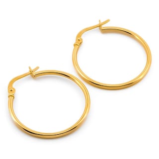 Foto 2 | Foto 2 | Hermosas Arracadas Lisas 2.4 Cm Oro Italiano Sólido 10k