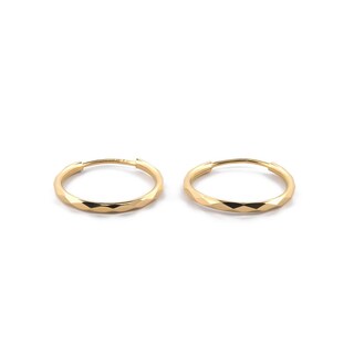 Foto 2 | Foto 2 | Arracadas Facetadas Oro Sólido 1.2 Cm Oro Sólido 10k