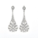 Pendientes Huoguo De Plata De Ley 925 Con Circonita Cúbica Blanca - Venta Internacional.