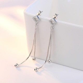 Foto 2 | Foto 2 | Pendientes Huoguo De Cobre Retro Huecos Cuadrados Con Borlas Largas X2 - Venta Internacional.