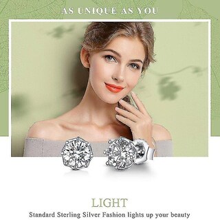 Foto 3 | Foto 3 | Pendientes Huoguo De Plata De Ley 925 Con Forma De Luz Brillante - Venta Internacional.