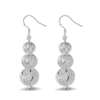 Foto 1 | Foto 1 | Pendientes Huoguo Silver Flash Sand Bead Aleación De Cobre Y Circonio - Venta Internacional.