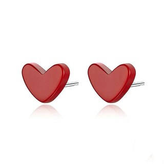 Foto 1 | Foto 1 | Pendientes Huoguo Color Rojo Chapados En Plata Para Mujer - Venta Internacional.