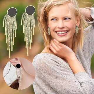 Foto 2 | Foto 2 | Pendientes Huoguo Con Diamantes De Imitación Blancos En Polvo Y Piedra Ojo De Gato - Venta Internacional.