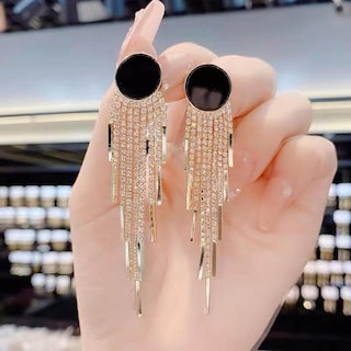 Foto 4 | Foto 4 | Pendientes Huoguo Con Diamantes De Imitación Blancos En Polvo Y Piedra Ojo De Gato - Venta Internacional.