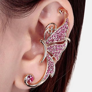 Foto 1 | Foto 1 | Pendientes Huoguo Diamond Butterfly Elf Sin Orificios Para Las Orejas Para Mujer - Venta Internacional.