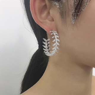 Foto 2 | Foto 2 | Pendientes Huoguo Pendientes De Aleación De Plata Y Trigo En Forma De C - Venta Internacional.